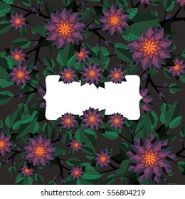 Flower vector background brochure template. Can be used for wallpaper, pattern fills, textile, web page background, surface textures, Image for advertising booklets, banners, flayers.