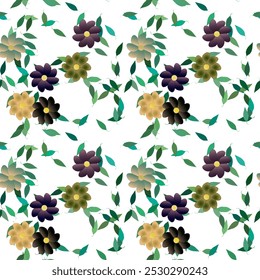 Vetor de flor, design de fundo, textura de fundo, vetor de ornamento, fundo de flor, formas vetoriais, padrão de folha, padrão floral sem costura, flores primavera, fundo verão