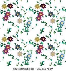 Vector de flores, fondo de flores, textura de la hoja, hoja sin fisuras, fondo de la hoja, patrón de hojas, patrón de pétalos, patrón de flores, Vector de hojas, diseño floral, fondos de la naturaleza