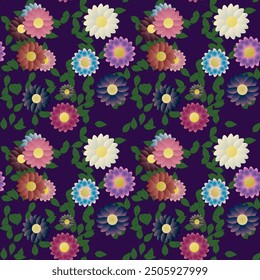 Vector de flores, fondo de flores, fondos de la naturaleza, primavera de flores, pétalos de fondo, patrón ornamental, patrón de hojas, fondo abstracto, patrones florales, Vector de arte, patrones de flores