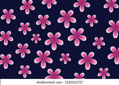 Flower Vector Background on blue color
