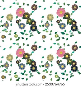 Vetor de flor, padrão de fundo, folha sem emenda, vetor de padrão, flores isoladas, design de vetor, padrão de flor, padrões sem emenda, design de fundo, plano de fundo de folha, vetor de ornamento