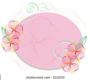 Flower Vector background. Pink and green.