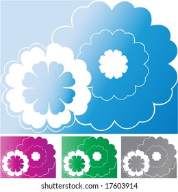 flower vector background set