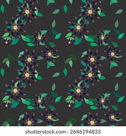 Vetor de flores, fundos e texturas, padrão de pétalas, padrão de flores, plano de fundo de folhas, isolado de folhas, plano de fundo sem costura, vetor de padrão, textura de folhas, planos de fundo de natureza