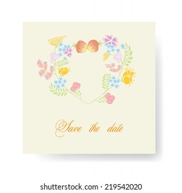 Flower vector banner for wedding invitation cards with floral template elements of design