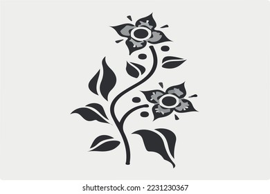 Flower vector black and whıte