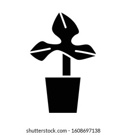 flower vector black and white icon or logo illustration on white background. Perfect use for website, pattern, design, etc.