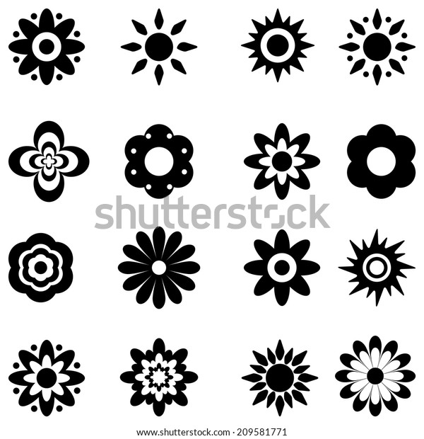 Flower Vector Black Whitevector Stock Vector (Royalty Free) 209581771