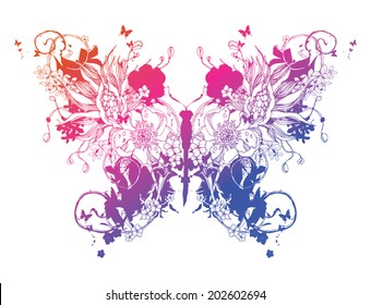 Flower vector butterfly