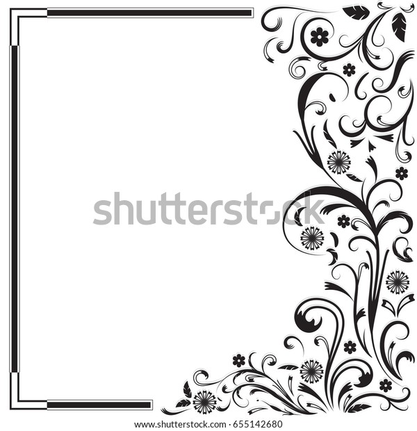 flower vector calligraphic\
frame