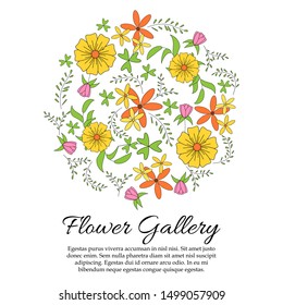 Flower vector card concept for design and web.
