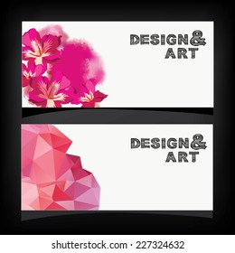 Flower vector cards.