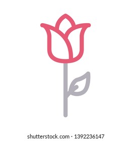 flower vector color line icon