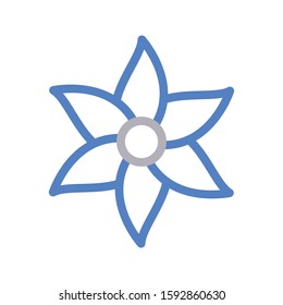 flower vector color line icon 