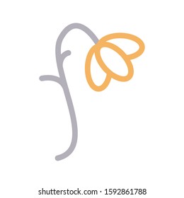 flower vector color line icon 