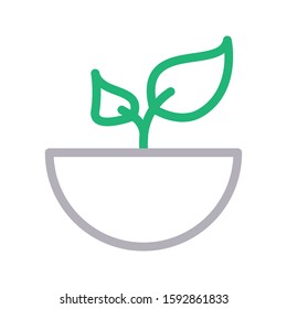 flower vector color line icon 