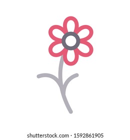 flower vector color line icon 