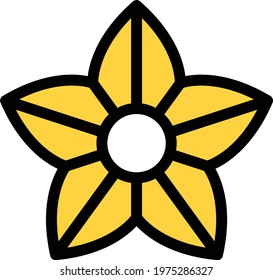 flower vector color line icon