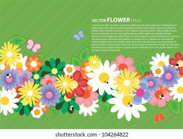 Flower vector colorful background