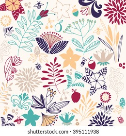 Flower vector composition. Bright colors. Bloom. Summer. 