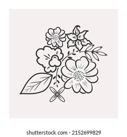 flower vector for decor, gallery wall