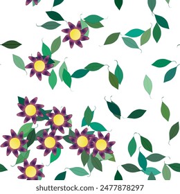 Vector de flores, diseño de Vector, fondos y texturas, fondos de la naturaleza, hoja aislada, Vector abstracto, patrón de fondo, patrón floral, patrón de adorno, flores de primavera