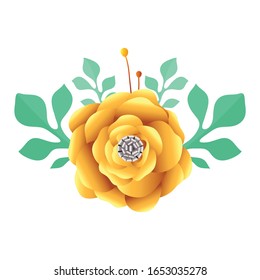 Flower vector design, beautiful flower art illustration isolated, flower decoration vector