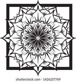 flower vector design black and white