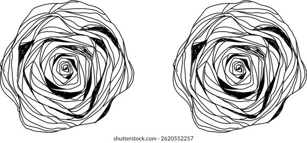 flower Vector Design Illustration Set Of Line Art