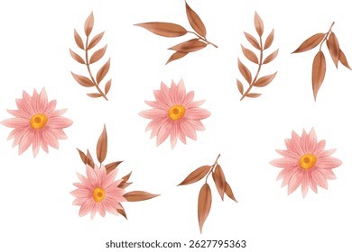 Ilustración de diseño de Vector de flores para imprimir, tarjetas de Boda, póster 