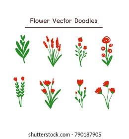 Flower vector doodles