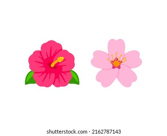Illustrationen zum Blumenvektor Emoji Set. Blumenmotive