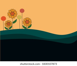 flower vector for fall season. suitable for social media adv/post/feed/story  and web adv. also greeting card