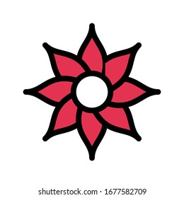 flower vector flat color icon 