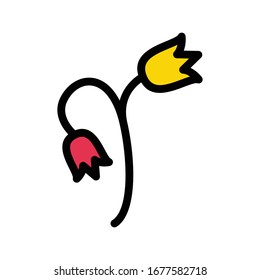 flower vector flat color icon 