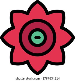 icono de color plano del vector de flores 