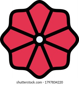 flower vector flat color icon 