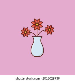 flower vector flat color icon