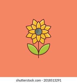 icono de color plano del vector de flores