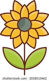 icono de color plano del vector de flores