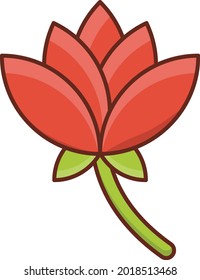 flower vector flat color icon