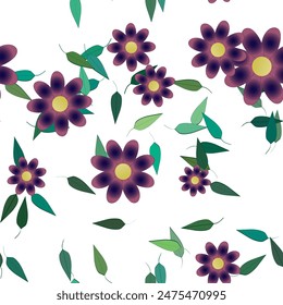 Flower vector. Floral abstract background texture. Seamless flowers pattern.