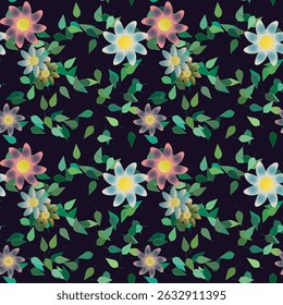 Vetor de flor, fundo floral, design floral, folha isolada, vetor de padrão, formas vetoriais, padrão de folhas, design de padrão, textura de folha, fundo do vetor, fundos da natureza