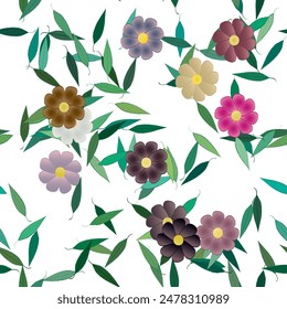 Vector de flores, diseño floral, fondo floral, Vector floral, abstracto de Vector, patrones florales, forma de hoja, fondos de Vector, ramo de flores, fondo sin costuras, patrón de flores