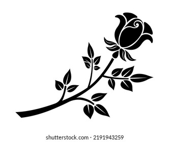 flower vector, floral ornament vector, isolated illustration abstract pattern on white background, tattoo tribal vector design, simple logo on white background