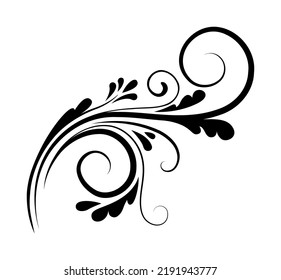 flower vector, floral ornament vector, isolated illustration abstract pattern on white background, tattoo tribal vector design, simple logo on white background