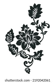 flower vector, floral ornament vector, isolated illustration abstract pattern on white background, tattoo tribal vector design, simple logo on white background