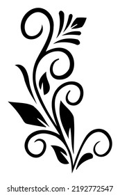 flower vector, floral ornament vector, silhouette vector, isolated illustration abstract pattern on white background, tattoo tribal vector design, simple logo on white background