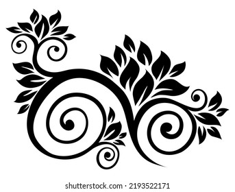 flower vector, floral ornament vector, silhouette vector, isolated illustration abstract pattern on white background, tattoo tribal vector design, simple logo on white background